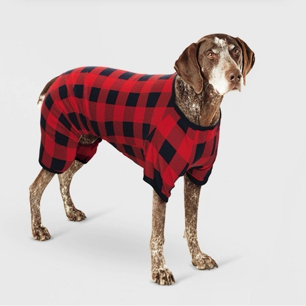 Wondershop Dogs Plaid Red and Black Sweater Size XL